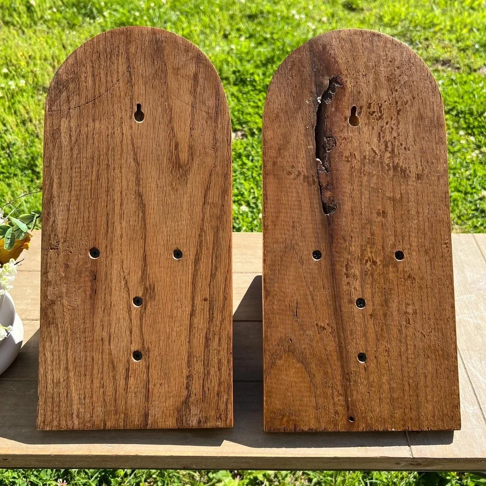 Vintage Handmade Wood Wall Shelves | Sconces | Set of 2